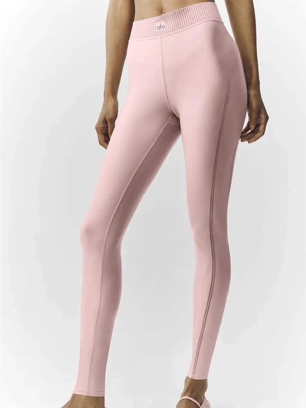 Alo Yoga Airlift Line Up Mirage 7/8 Legging Pink Champagne leggings size M